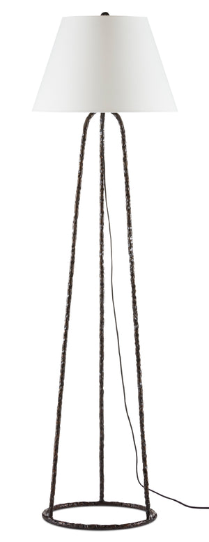 Annetta Floor Lamp - Industrial Wrought Iron Design in Antique Nickel for Modern Farmhouse Decor