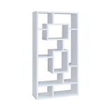 Contemporary Geometric Cube Bookcase - 10 Versatile Shelves for Displaying Keepsakes & Decor!