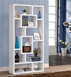 Contemporary Geometric Cube Bookcase - 10 Versatile Shelves for Displaying Keepsakes & Decor!