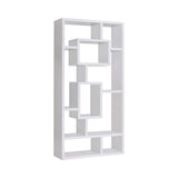 Contemporary Geometric Cube Bookcase - 10 Versatile Shelves for Displaying Keepsakes & Decor!