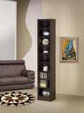 Casual Rectangular Bookcase with 2 Fixed Shelves Cappuccino