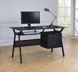 Weaving Casual 2-drawer Computer Desk Black