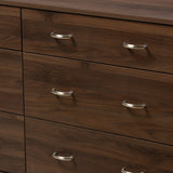 Baxton Studio Disa Mid-Century Modern Walnut Brown Finished 6-Drawer Dresser