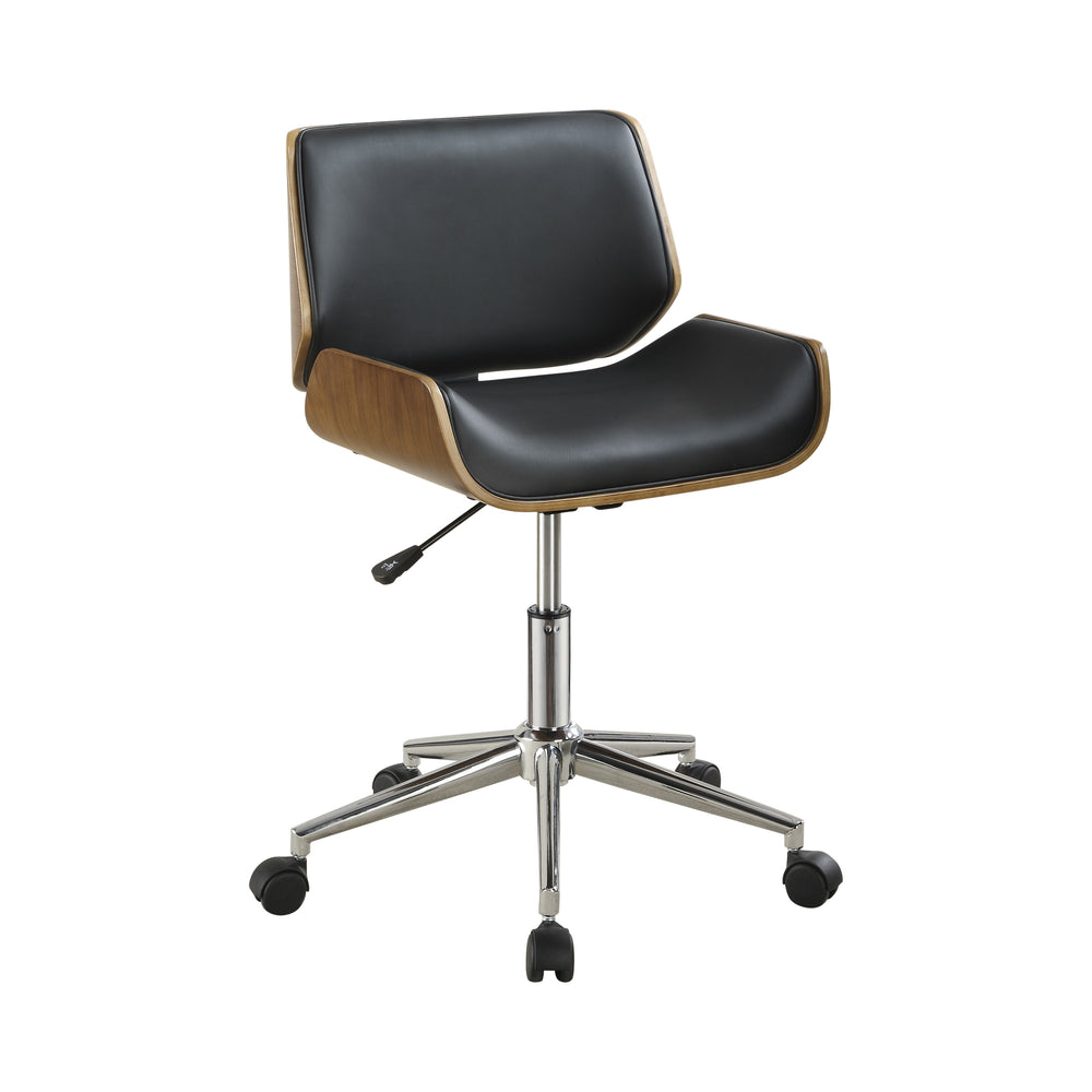 Contemporary Adjustable Height Office Chair with Retro Design and Chrome Accents for Home Office