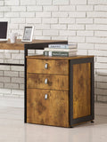 Estrella Casual 3-drawer File Cabinet Antique Nutmeg and Gunmetal