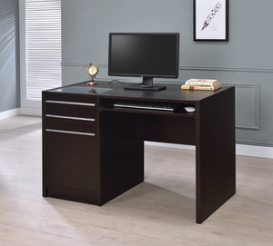 Halston Contemporary 3-drawer Rectangular Connect-it Office Desk Cappuccino