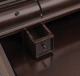 Milo Traditional 10-drawer Secretary Desk Warm Brown