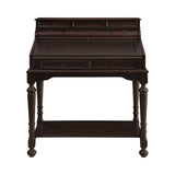 Milo Traditional 10-drawer Secretary Desk Warm Brown