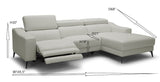 VIG Furniture Modrest Rampart - Modern L-Shape RAF White Leather Sectional Sofa with 1 Recliner VGKM-5325-RAF-WHT-SECT