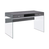 Dobrev Contemporary 2-drawer Writing Desk and Clear