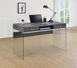 Dobrev Contemporary 2-drawer Writing Desk and Clear