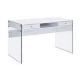 Dobrev Contemporary 2-drawer Writing Desk and Clear