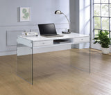 Dobrev Contemporary 2-drawer Writing Desk and Clear