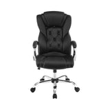 Contemporary Tufted High Back Office Chair Black and Chrome