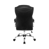 Contemporary Tufted High Back Office Chair Black and Chrome