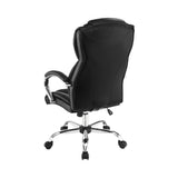 Contemporary Tufted High Back Office Chair Black and Chrome
