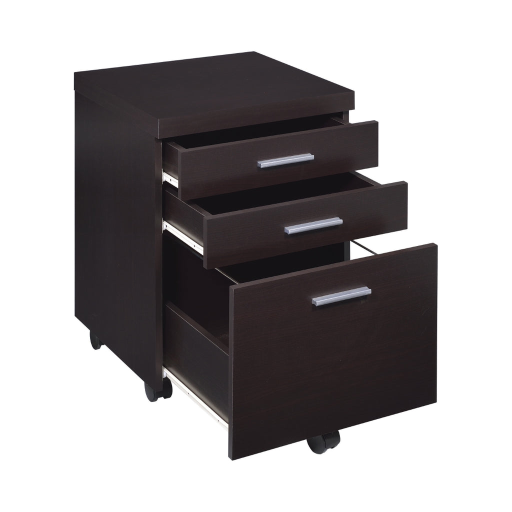 Skylar Contemporary 3-drawer Mobile File Cabinet Cappuccino