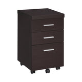 Skylar Contemporary 3-drawer Mobile Storage Cabinet Cappuccino