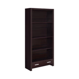 Skylar Casual 5-shelf Bookcase with Storage Drawer Cappuccino