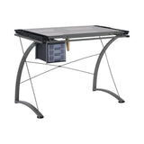 Melo Contemporary Drafting Desk with 3-drawer Champagne