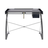 Melo Contemporary Drafting Desk with 3-drawer Champagne