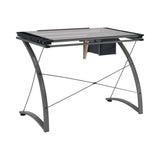 Melo Contemporary Drafting Desk with 3-drawer Champagne