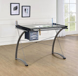 Melo Contemporary Drafting Desk with 3-drawer Champagne