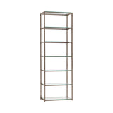 Carmelo Modern 6-shelf Bookcase Black Nickel