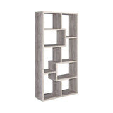 Contemporary 10-shelf Geometric Bookcase