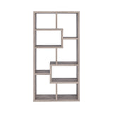 Contemporary 10-shelf Geometric Bookcase