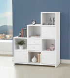Contemporary Bookcase with Cube Storage Compartments