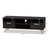 Baxton Studio Warwick Modern and Contemporary Espresso Brown Finished Wood TV Stand