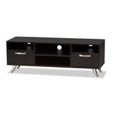 Warwick Modern and Contemporary Espresso Brown Finished Wood TV Stand