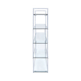 Contemporary 5-shelf Bookcase Chrome and Clear