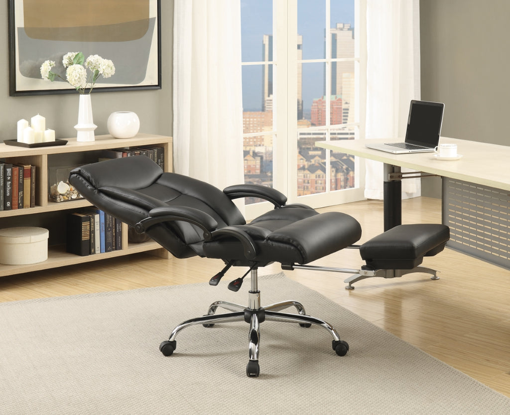 Contemporary Adjustable Height Office Chair Black and Chrome