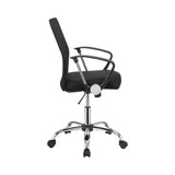 Contemporary Office Chair with Mesh Backrest Black and Chrome