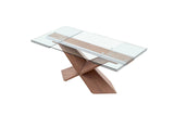 VIG Furniture Modrest Scott - Modern Walnut and Glass Extendable 70.5"/106" Dining Table VGNS-GD8782X-W