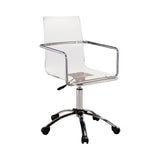 Amaturo Contemporary Office Chair with Casters Clear and Chrome
