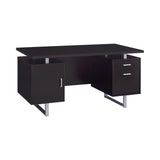 Glavan Contemporary Rectangular Storage Office Desk Cappuccino