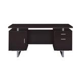 Glavan Contemporary Rectangular Storage Office Desk Cappuccino