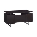 Glavan Contemporary Rectangular Storage Office Desk Cappuccino