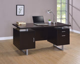 Glavan Contemporary Rectangular Storage Office Desk Cappuccino