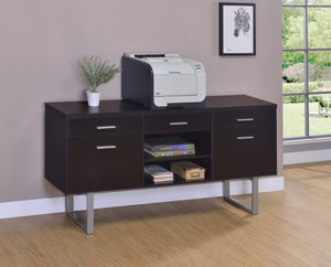 Glavan Contemporary 5-drawer Credenza with Adjustable Shelf Cappuccino