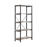 Skelton Country Rustic 4-shelf Bookcase Salvaged Cabin and Black