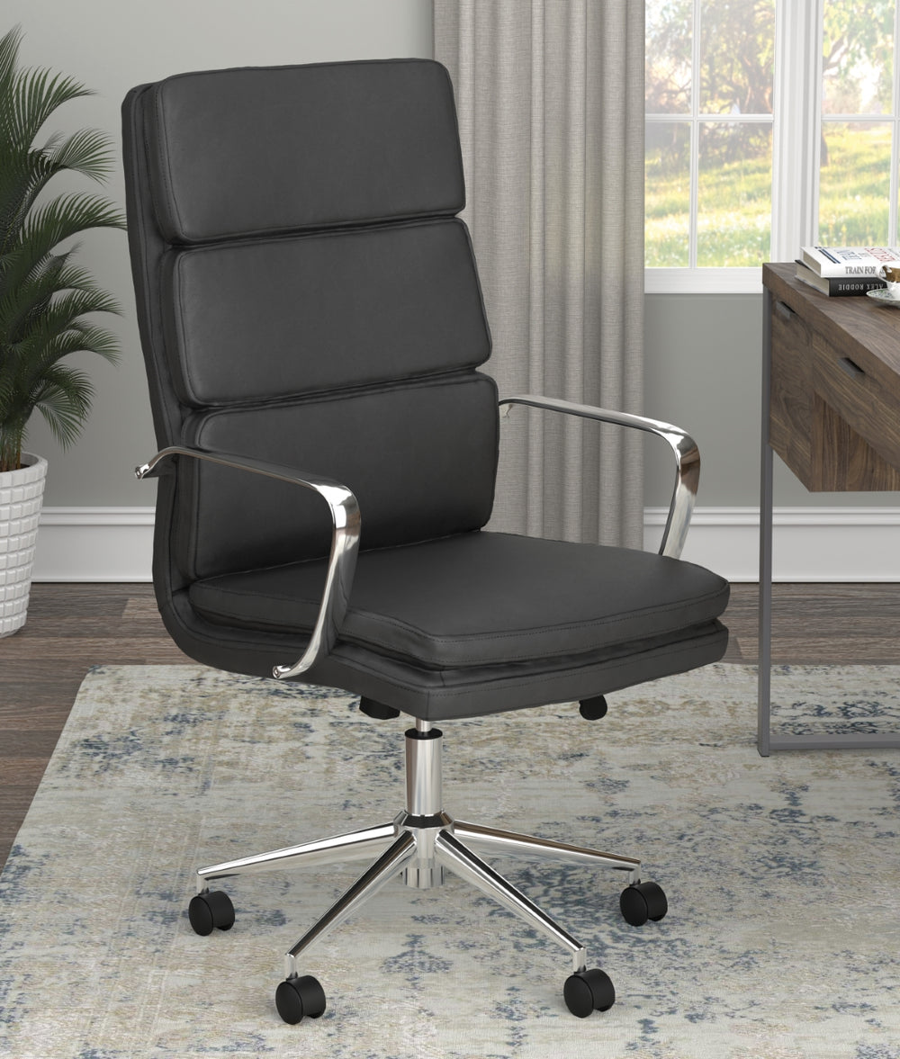 Contemporary High Back Upholstered Office Chair - Modern Design with Ergonomic Support & Mobility