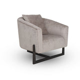 Modrest Forbis - Contemporary Grey Fabric Accent Chair