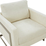 VIG Furniture Modrest Prince - Contemporary Off White Fabric and Silver Accent Chair VGRH-RHS-AC-255-SW