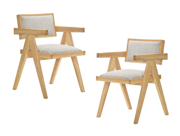 VIG Furniture Modrest Fern - Modern Natural and Beige Dining Chair Set of 2 VGMA-MI-1116-NB