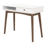 Bradenton Contemporary 1-drawer Writing Desk White and Walnut