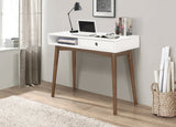 Bradenton Contemporary 1-drawer Writing Desk White and Walnut